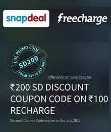 Recharge-rs100-or-more-from-freecharge-get-rs-200-snapdeal-discount-coupon-code