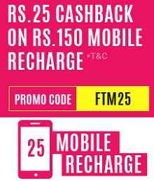 Mobile-recharge-rs-25-cashback-on-rs150-Fastticket