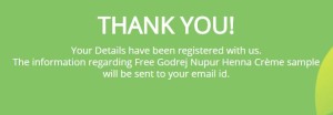 godrej nupur free hair color sample thank you note