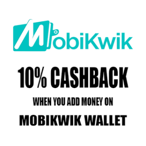 mobikwik 10% cashback on adding money to wallet