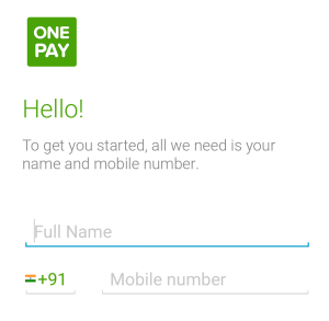 onepay Rs 20 discount on rs 100 recharge sign up