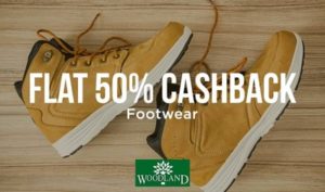 paytm woodland get flat 50 cashback on footwear