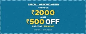 Jabong flat Rs 500 off on Rs 2000 Extra 15 cb