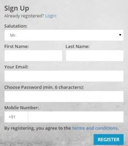 internshala sign up for a new account