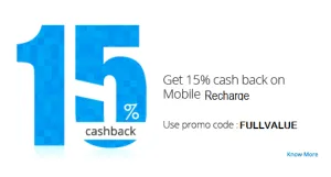 paytm 15% cashback on mobile recharges