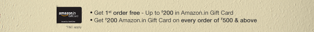 1st Order Free upto Rs. 200, Rs. 200 Amazon Gift Card on Rs 500