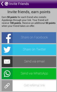 appdango refer your friends and get 50 points