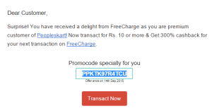  freecharge peoplekart 10 ka 30 offer