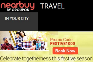 groupon Rs 1000 off on Rs 2999 festive offer travel