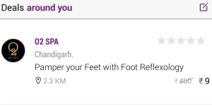 o2 spa foot reflexology Rs 9 only