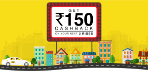 taxiforsure Rs 150 cashback on next two rides select cities