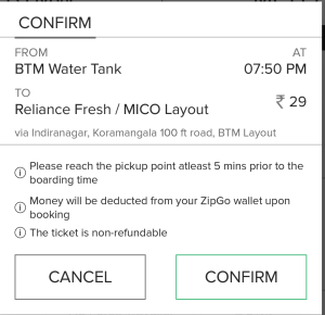 zipgo confirm bus booking