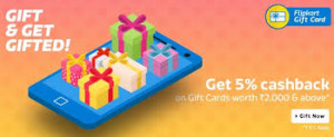 Flipkart App Gift voucher 5 cb