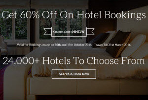 Makemytrip flat 60 off on Hotel Booking