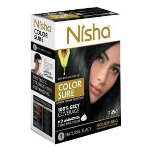 Nisha Color Sure Creme Hair Color - Economy Pack Rs 16 only