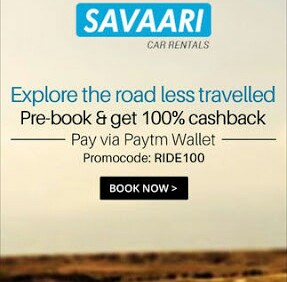 Savaari-paytm-100percent-cashback