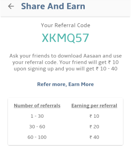 aasan app refer and earn Rs 2500