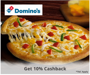 dominos pizza flat 10 cashback paytm food fest