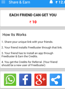 freebuster refer and earn Rs 10 per friend