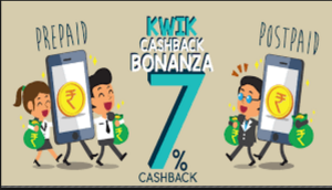 mobikwik 7% cashback on recharge or bill payment