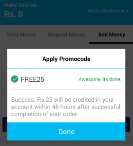 paytm Rs 25 free wallet balance FREE25