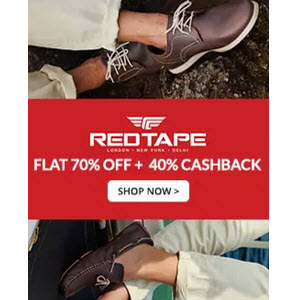 paytm redtape flat 70 off + 40 cashback