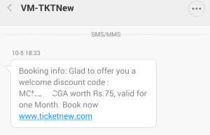 Ticketnew offer deals code today