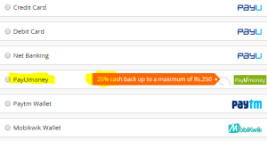 trendin payumoney 25%cashback