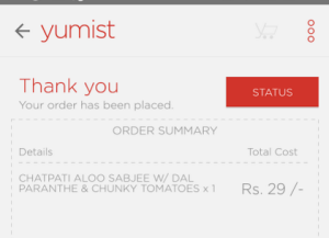 yumist order a meal for just Rs 29 only