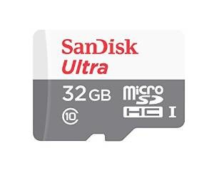 Amazon SanDisk Ultra MicroSDHC 32GB UHS-I Class 10 Memory Card