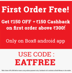 Box8 Order food worth Rs 450 at Rs 150