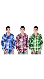 Branded Pack Of 3 Multi Cotton Casual Shirt