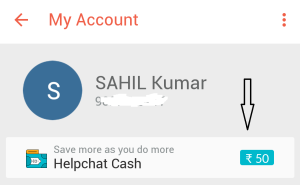 helpchat 100 cashback on recharge or bill