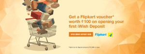 icici deposit Rs 5000 or more to iwish and get Rs 100 flipkart voucher