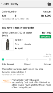 paytm 100 cashback sale proof