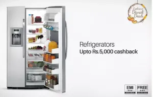 paytm diwali sale refrigerators upto 5000 cashback