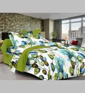 sej-floral-green---blue-and-brown-bed-set-sej-floral-green-pepperfry-rs400