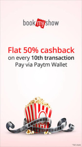 BookMyShow - Flat 50% cashback