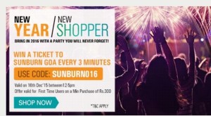 Ebay- Win free Sunburn tickets of Goa on your First purchase of Rs 300 or more