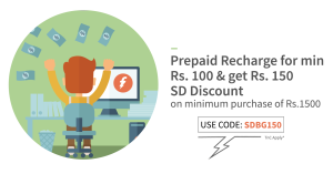 Freecharge- Get Rs 150 discount on Snapdeal on Prepaid recharge of Rs 100