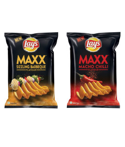 Lay's Pack of Maxx Macho Chilli & Sizzling Barbeque - 30gm Packs Rs 9 only