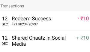 chaatz app proof Rs 10 recharge