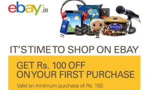 ebay Rs 100 off on Rs 150 new users