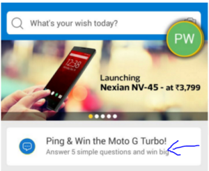 flipkart ping and win front page