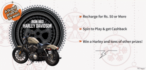 freecharge spin and win harley davidson christmas