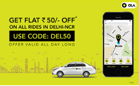 olacabs flat Rs 50 off on all rides delhi