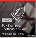 pepperfry sop shampoo and toothpaste 15 off + 25 cashback