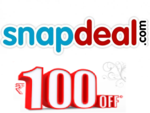 snapdeal flat Rs 100 off on no minimum purchase