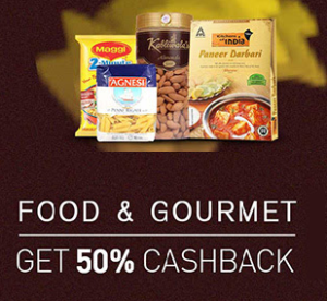 snapdeal food and gourmet flat 50% cashback