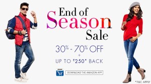 Amazon- Fashion Products upto 70% off and get Amazon Gift Card upto Rs 250 (App Only)